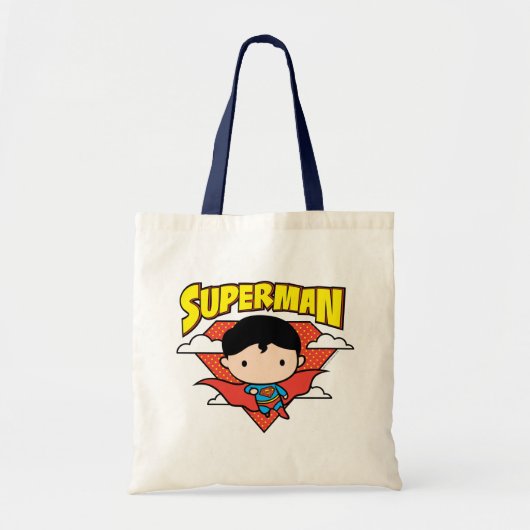 Chibi Superman Polka Dot Shield und Name Tragetasche (Vorne)