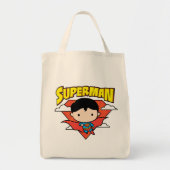 Chibi Superman Polka Dot Shield und Name Tragetasche (Vorne)
