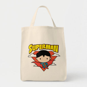 Chibi Superman Polka Dot Shield und Name Tragetasche