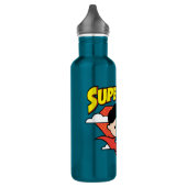 Chibi Superman Polka Dot Shield und Name Trinkflasche (Links)