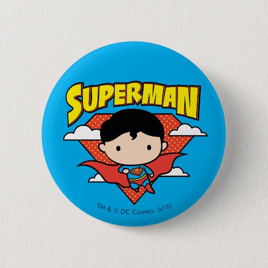 Chibi Superman Punkte-Schild und Name Button (Vorderseite)