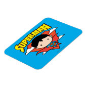 Chibi Superman Punkte-Schild und Name Magnet (Linke Seite)
