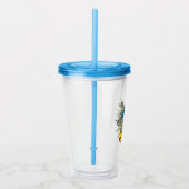 Chibi Superman schleicht durch eine Ziegelmauer Acryltrinkbecher (Rechts)