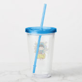 Chibi Superman schleicht durch eine Ziegelmauer Acryltrinkbecher (Rückseite)