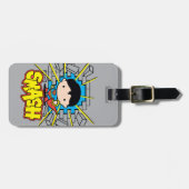 Chibi Superman schleicht durch eine Ziegelmauer Gepäckanhänger (Vorderseite horizontal)