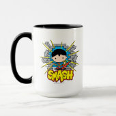 Chibi Superman schleicht durch eine Ziegelmauer Tasse (Links)