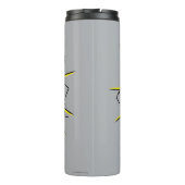 Chibi Superman schleicht durch eine Ziegelmauer Thermosbecher (Rückseite)