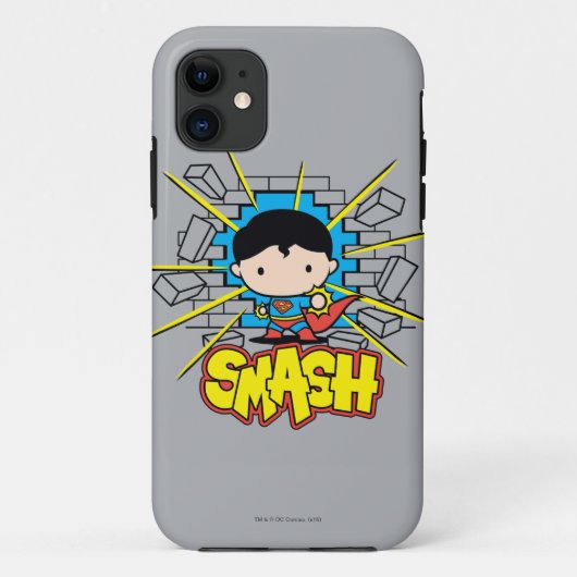 Chibi Superman schleicht durch eine Ziegelwand Case-Mate iPhone Hülle (Rückseite)