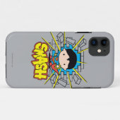 Chibi Superman schleicht durch eine Ziegelwand Case-Mate iPhone Hülle (Rückseite (Horizontal))