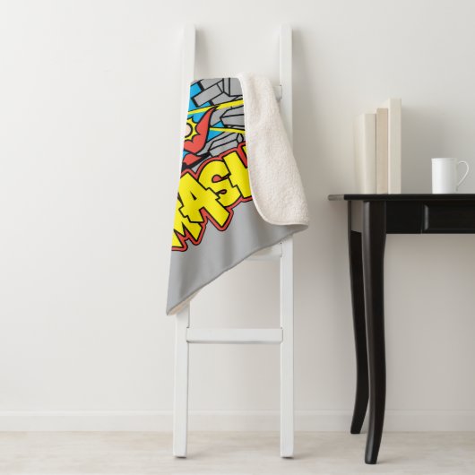 Chibi Superman Smashing Through Brick Wall Sherpadecke (Beispiel)