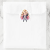 Chibi Süße Runder Aufkleber (Tasche)