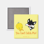 Chibi SYLVESTER™ Chasing TWEETY™ Magnet (Vorderseite/Rückseite)