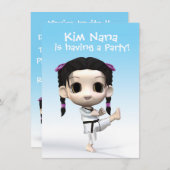 Chibi Taekwondo Einladung (Vorne/Hinten)