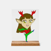 Chibi tanzend Rentiermädchen Acrylschild (Vorderseite)