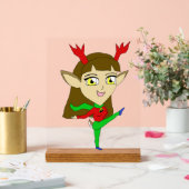 Chibi tanzend Rentiermädchen Acrylschild (Hochzeit)