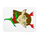 Chibi tanzend Rentiermädchen Magnet (Horizontal)