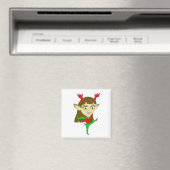 Chibi tanzend Rentiermädchen Magnet (In Situ (Geschirrspüler))
