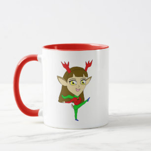 Chibi tanzend Rentiermädchen Tasse
