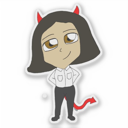Chibi-Teufel Aufkleber (Vorderseite)