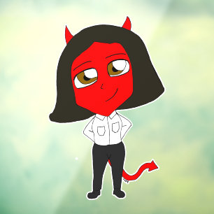 Chibi-Teufel Fensteraufkleber