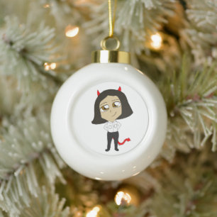 Chibi-Teufel Keramik Kugel-Ornament