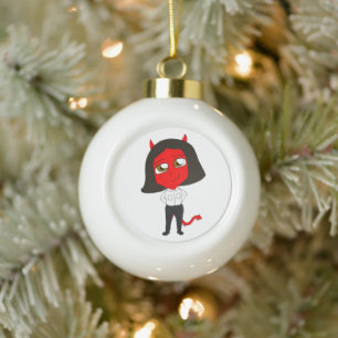 Chibi-Teufel Keramik Kugel-Ornament