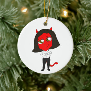 Chibi-Teufel Keramik Ornament
