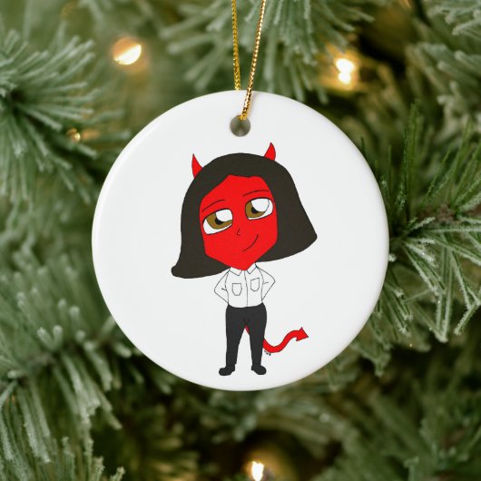 Chibi-Teufel Keramik Ornament (Baum)