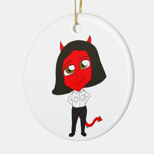 Chibi-Teufel Keramik Ornament (Links)