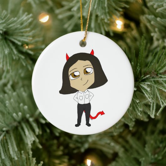 Chibi-Teufel Keramik Ornament (Baum)