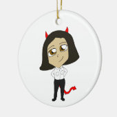 Chibi-Teufel Keramik Ornament (Links)