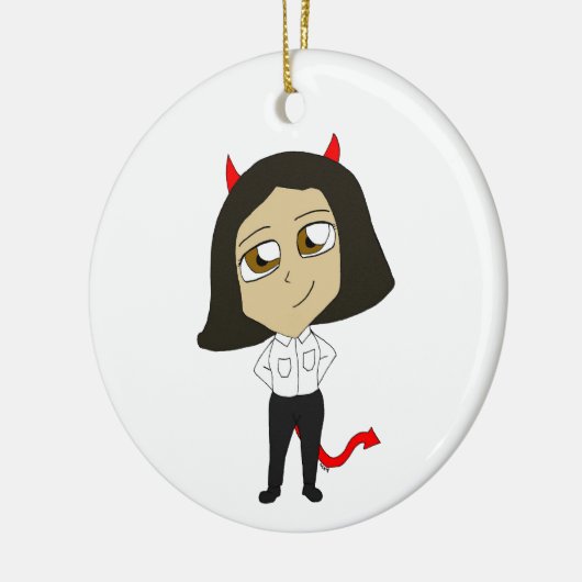 Chibi-Teufel Keramik Ornament (Links)