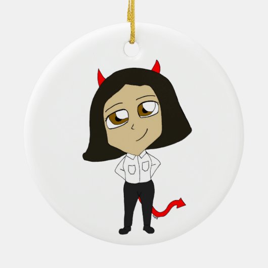 Chibi-Teufel Keramik Ornament (Hinten)