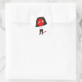Chibi-Teufel Quadratischer Aufkleber (Tasche)