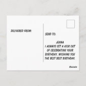 Chibi tritt Geburtstagskuchen Postkarte (Rückseite)