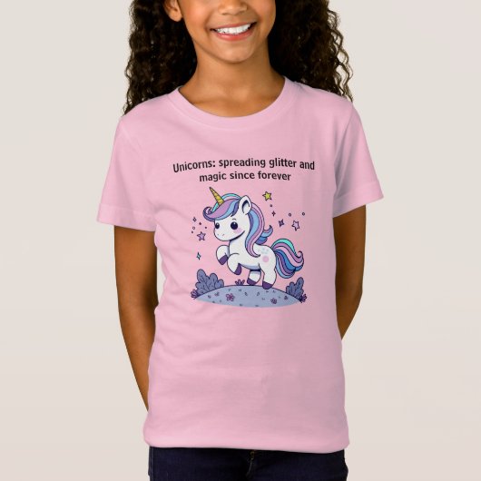 Chibi Unicorn verbreitet Glitzer und Magie T-Shirt (Vorderseite)