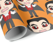 Chibi Vampir Geschenkpapier (Rolleneckpunkt)
