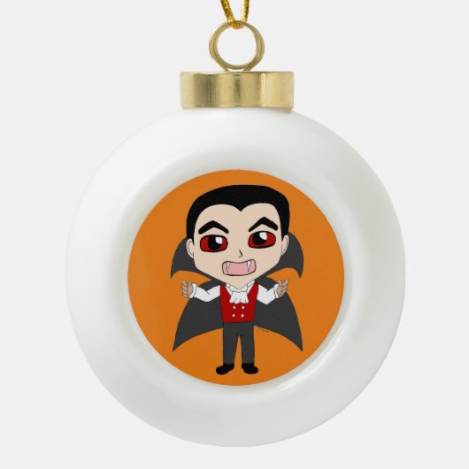Chibi Vampir Keramik Kugel-Ornament (Vorderseite)