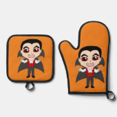 Chibi Vampir Ofenhandschuh & Topflappen-Set (Vorderseite)