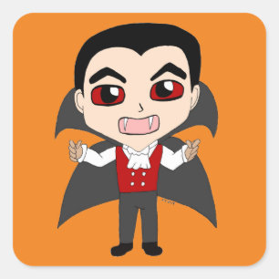 Chibi Vampir Quadratischer Aufkleber