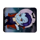 Chibi-Vampir und Fledermäuse Magnet (Horizontal)