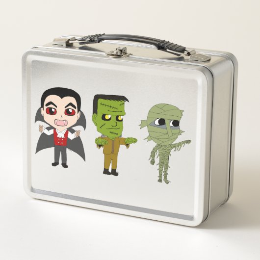 Chibi Vampire, Monster und Mumie Metall Brotdose (Vorderseite)