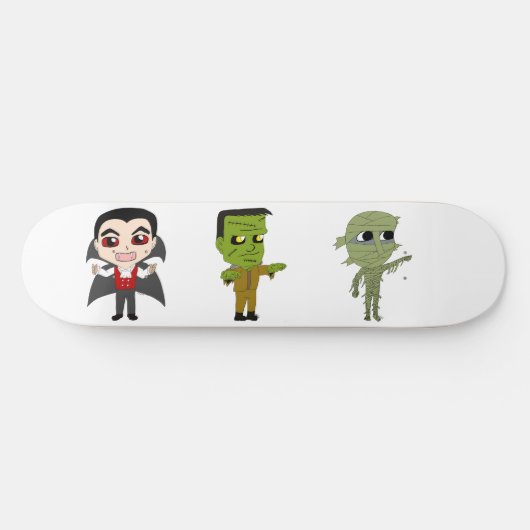 Chibi Vampire, Monster und Mumie Skateboard (Horizontal)