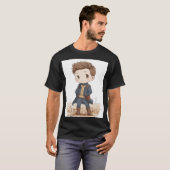 Chibi Vault‑Bewohnender Wanderer | Süßer Retro‑Fut T-Shirt (Vorne ganz)