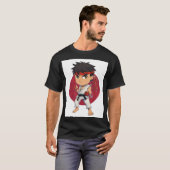 Chibi wandernder Kampfkünstler T-Shirt (Vorne ganz)