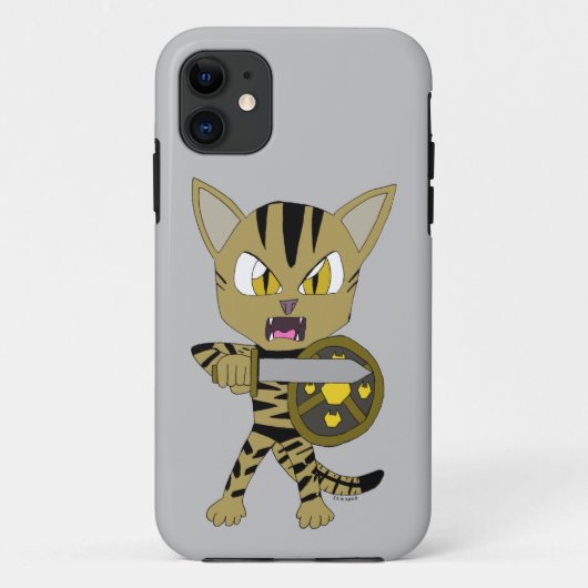 Chibi Warrior Cat Case-Mate iPhone Hülle (Rückseite)