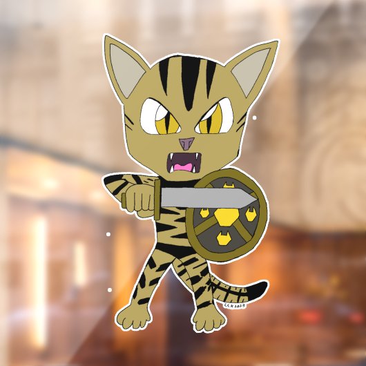 Chibi Warrior Cat Fensteraufkleber (Blatt 2)