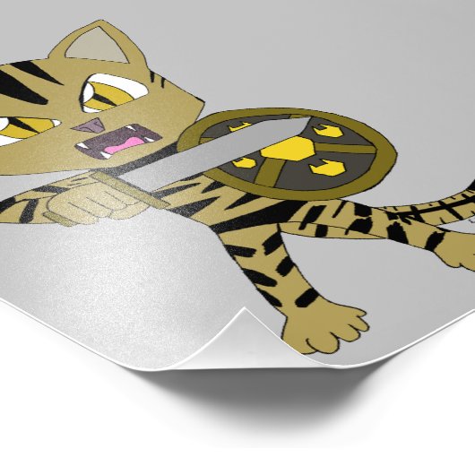 Chibi Warrior Cat Fotodruck (Ecke)