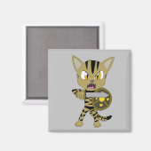 Chibi Warrior Cat Magnet (Vorderseite/Rückseite)