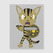 Chibi Warrior Cat Magnetkarte (Vorderseite)
